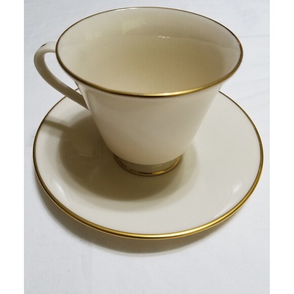 LENOX HAYWORTH CHINA IVORY WITH GOLD TRIM CUP & SAUCER - Picture 1 of 6